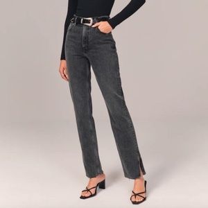 Abercrombie and Fitch 90s straight ultra high rise black jeans